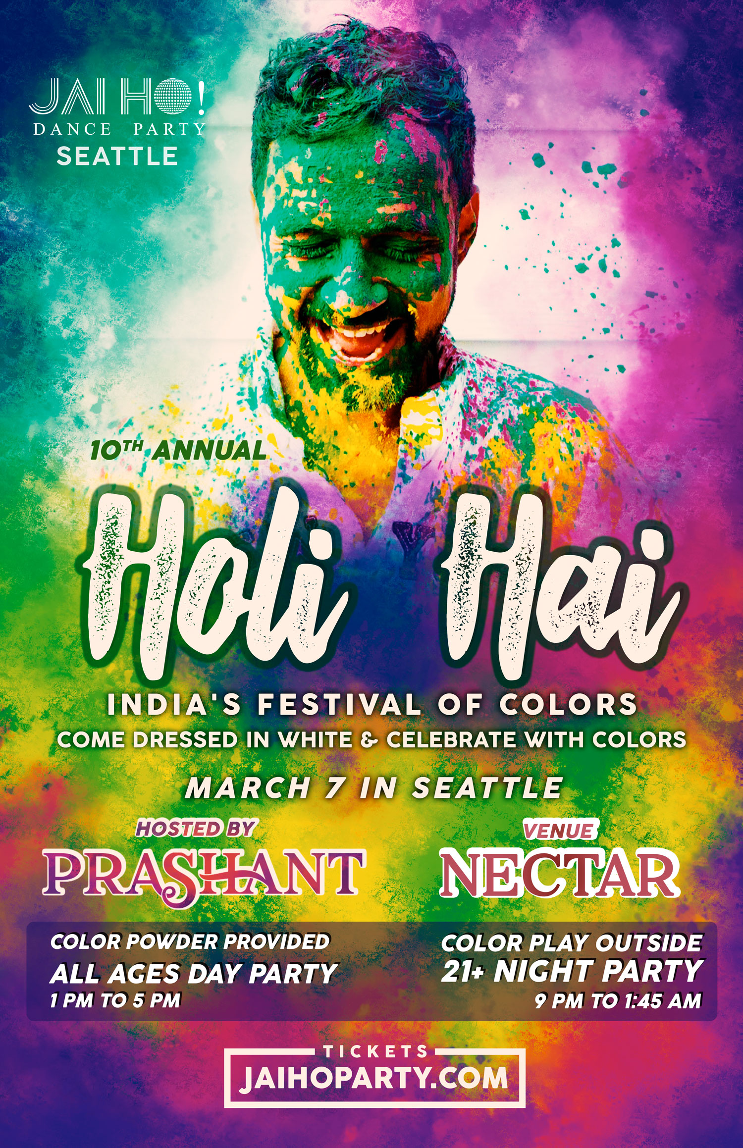 Seattle Holi Hai 10th Annual Color Festival Jai Ho! Dance Party