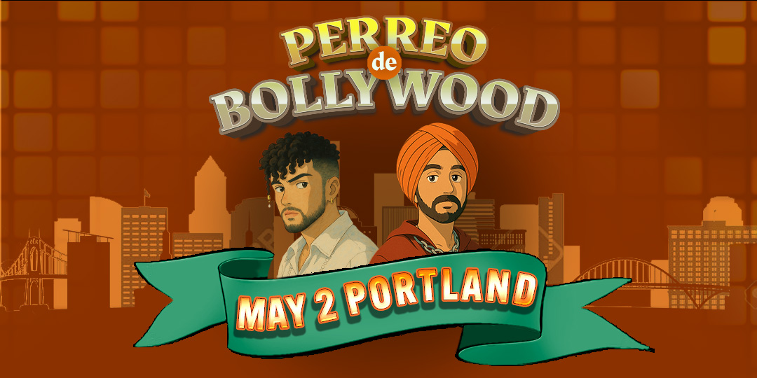 Bollywood Reggaeton Party flyer for May 2nd, 2025 at ELEVATE Nightclub Portland, featuring DJ Prashant. A night of non-stop dancing with Bollywood x Reggaeton mashups.